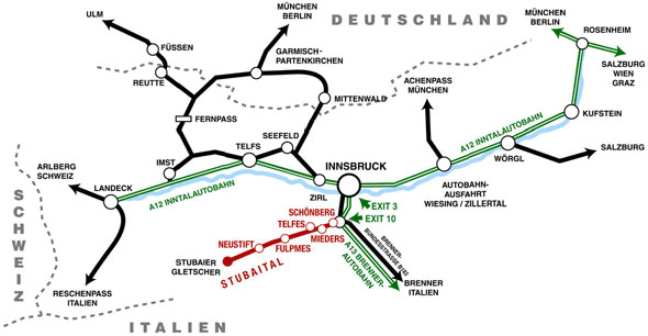 Lageplan Stubaital Lageplan Stubaital