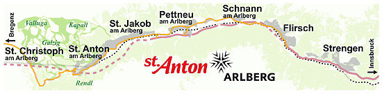 Karte Anreise Flirsch