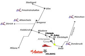 Anreise Arlberg �bersicht