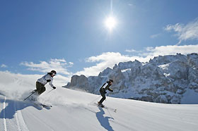 Skifahren in den Dolomiten